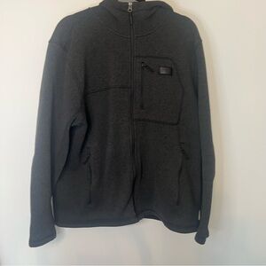 The North Face Charcoal Full Zip Fleece Jacket Zip Chest Pocket XXL